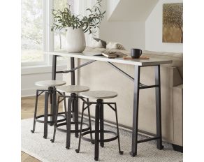 Karisslyn Counter Height Dining Room Set in Whitewash and Black