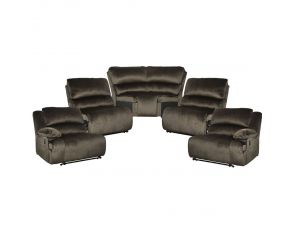 Clonmel 5-Piece Reclining Sectional in Chocolate