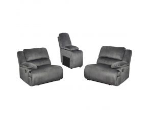 Clonmel 3-Piece Reclining Sectional with Console in Charcoal