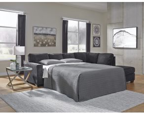 Altari Left Arm Facing Full Sleeper Sectional with Chaise in Slate