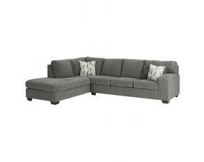 Dalhart 2 Piece Sectional with Left Arm Facing Corner Chaise in Charcoal Gray