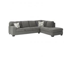 Dalhart 2 Piece Sectional with Right Arm Facing Corner Chaise in Charcoal Gray