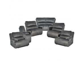 Clonmel 6-Piece Power Reclining Sectional with Armless Chair in Charcoal