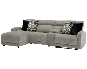 Colleyville 4-Piece Power Reclining Sectional with Left Arm Facing Power Chaise in Stone