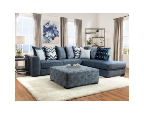 Brielle Sectional Living Room Set in Blue