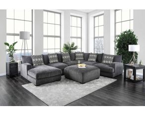 Kaylee Sectional Living Room Set in Gray