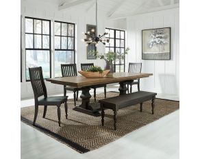 Harvest Home Trestle Dining Set in Chalkboard