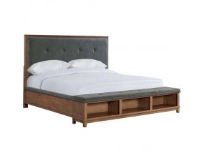 Jolene Queen Upholstered Bed in Grey Finish