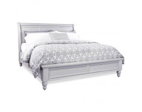 Cambridge Traditional California King Sleigh Bed in Light Gray Paint