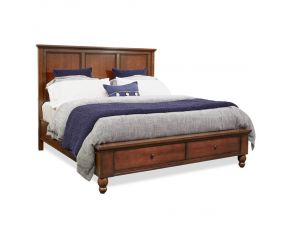 Cambridge Traditional King Panel Storage Bed in Brown Cherry