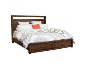 Modern Loft California King Panel Storage Bed in Brownstone