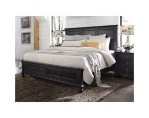 Oxford Traditional California King Panel Storage Bed in Rubbed Black