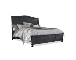 Oxford Traditional California King Sleigh Storage Bed in Rubbed Black