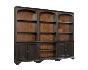 Hampton Bookcase Wall in Black Cherry