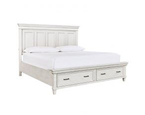 Caraway Queen Storage Bed in Aged Ivory