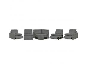 Hartsdale 5-Piece Power Reclining Sectional in Granite