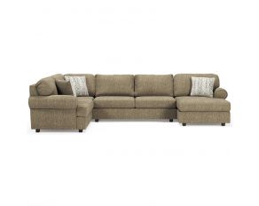 Hoylake 3 Piece Sectional with Chaise in Chocolate Brown