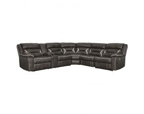 Kincord 4 Piece Power Reclining Sectional Left Arm Facing Power Reclining Sofa with Console in Midnight