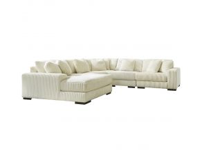 Lindyn 5-Piece Sectional with Left Arm Facing Chaise in Ivory