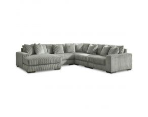 Lindyn 5-Piece Sectional with Left Arm Facing Chaise in Fog