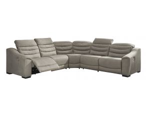 Next-Gen Gaucho 5-Piece Power Reclining Sectional with Power Armless Recliner in Gray Putty