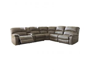 Segburg 4 Piece Power Reclining Sectional in Driftwood Brown