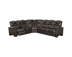 Warnerton 3-Piece Power Reclining Sectional in Chocolate