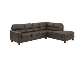 Navi 2-Piece Sectional with RAF Chaise in Chestnut