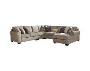 Pantomine 5-Piece Sectional with RAF Chaise and Armless Loveseat in Driftwood