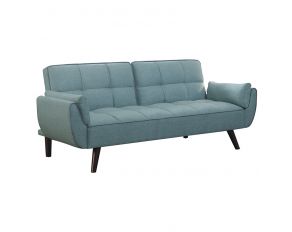 Caufield Biscuit-Tufted Sofa Bed Turquoise in Blue