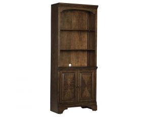 Hartshill Bookcase With Cabinet in Burnished Oak