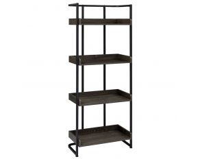 Ember 4-Shelf Bookcase in Dark Oak And Sandy Black