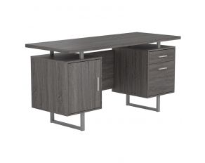 Lawtey Floating Top Office Desk in Weathered Grey