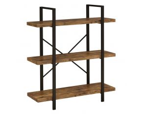 3-Shelf Bookcase in Antique Nutmeg And Black