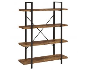 4-Shelf Bookcase in Antique Nutmeg And Black