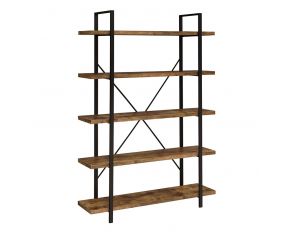 5-Shelf Bookcase in Antique Nutmeg And Black