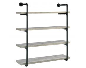 40-Inch Wall Shelf in Black And Grey Driftwood