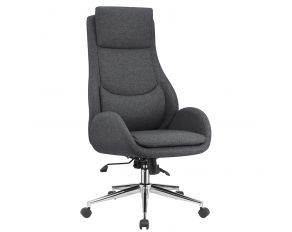 Cruz Upholstered Office Chair with Padded Seat in Grey and Chrome