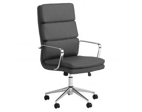 Ximena High Back Upholstered Office Chair in Grey