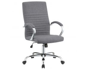 Abisko Upholstered Office Chair with Casters in Grey and Chrome