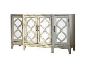 4-Door Traditional Accent Cabinet in Antique White