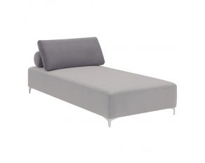 Upholstered Accent Chaise with Removable Pillow in Grey