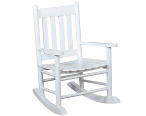 Slat Back Youth Rocking Chair in White