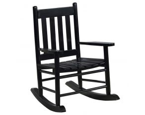 Slat Back Youth Rocking Chair in Black