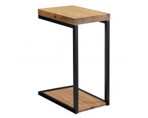 C-Shape Snack Table in Black And Antique Nutmeg