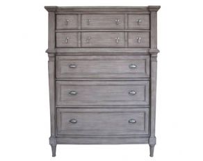 Alderwood 5 Drawer Chest in French Grey