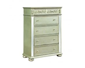 Heidi 5 Drawer Chest in Metallic Platinum