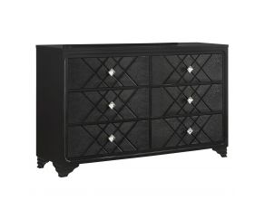 Penelope 6 Drawer Dresser in Black