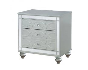 Gunnison 2 Drawer Nightstand in Silver Metallic