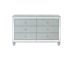 Gunnison 6 Drawer Dresser in Silver Metallic